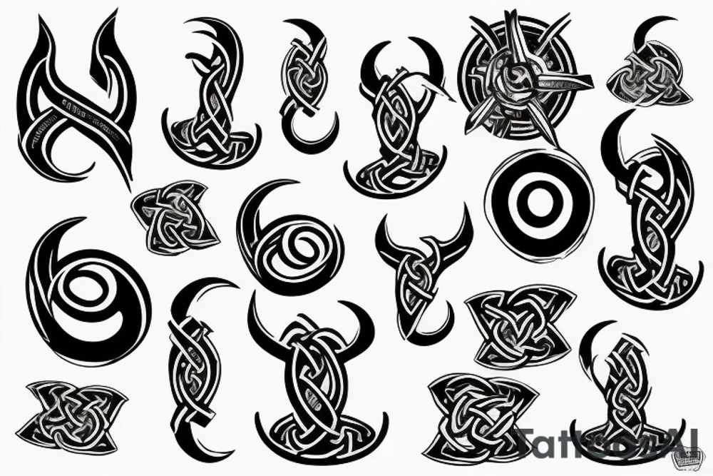 Semicolon with vikings simbols tattoo idea