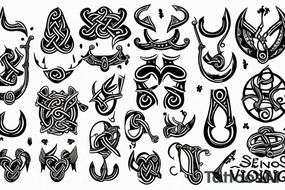 Semicolon with vikings simbols tattoo idea