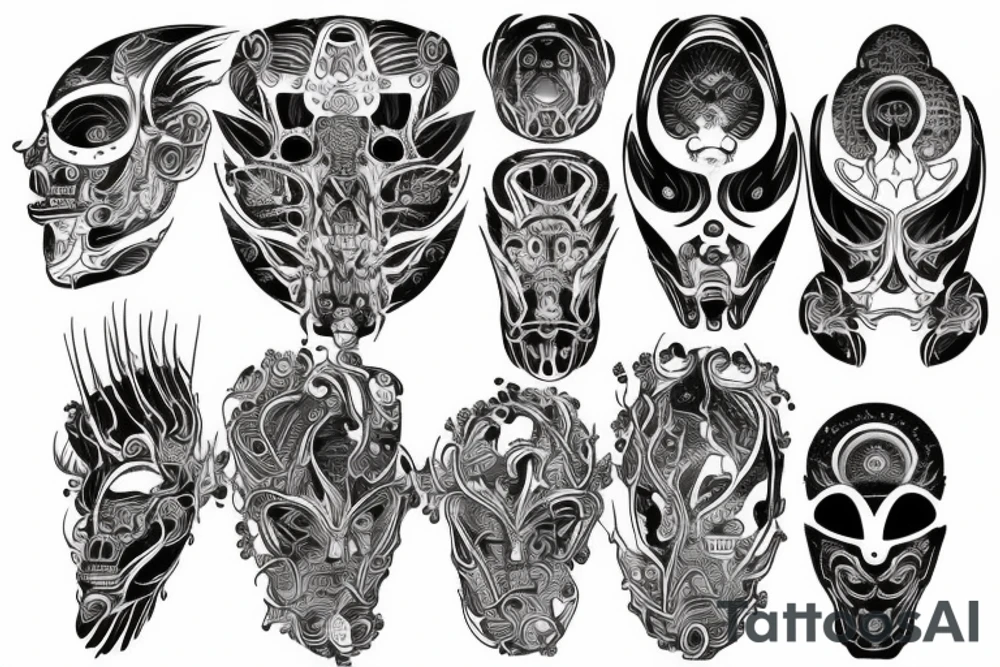 Futuristic khoe San person tattoo idea