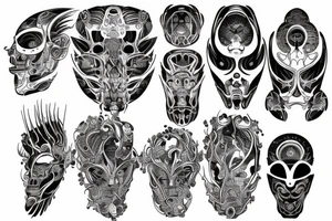 Futuristic khoe San person tattoo idea