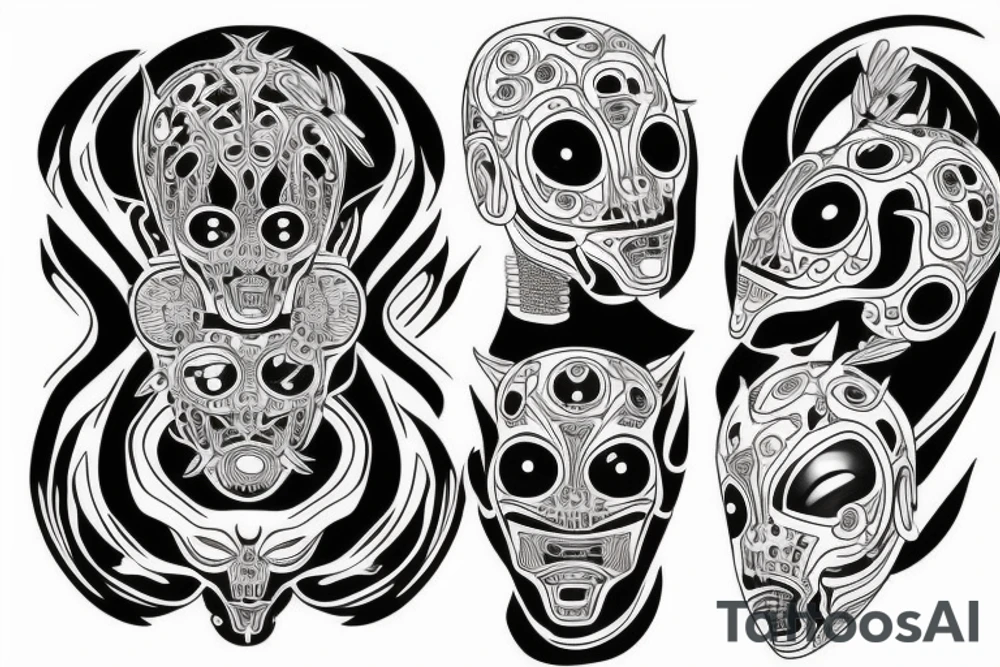 Futuristic khoe San person tattoo idea