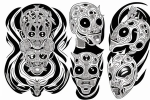 Futuristic khoe San person tattoo idea