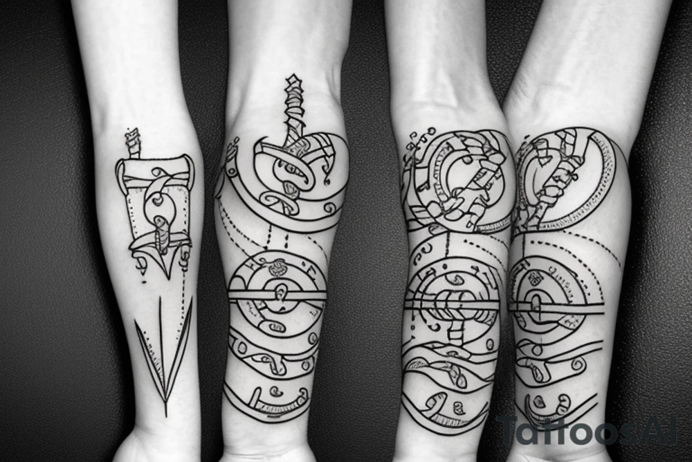 Semicolon with vikings simbols tattoo idea