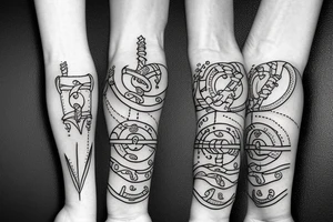Semicolon with vikings simbols tattoo idea