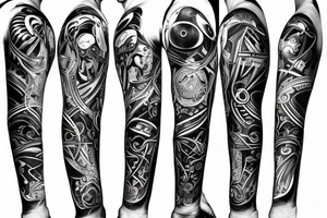 Futuristic khoe San painting tattoo idea