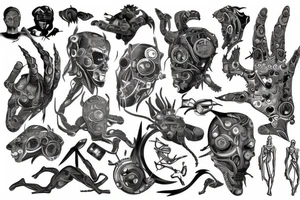 Futuristic khoe San painting tattoo idea