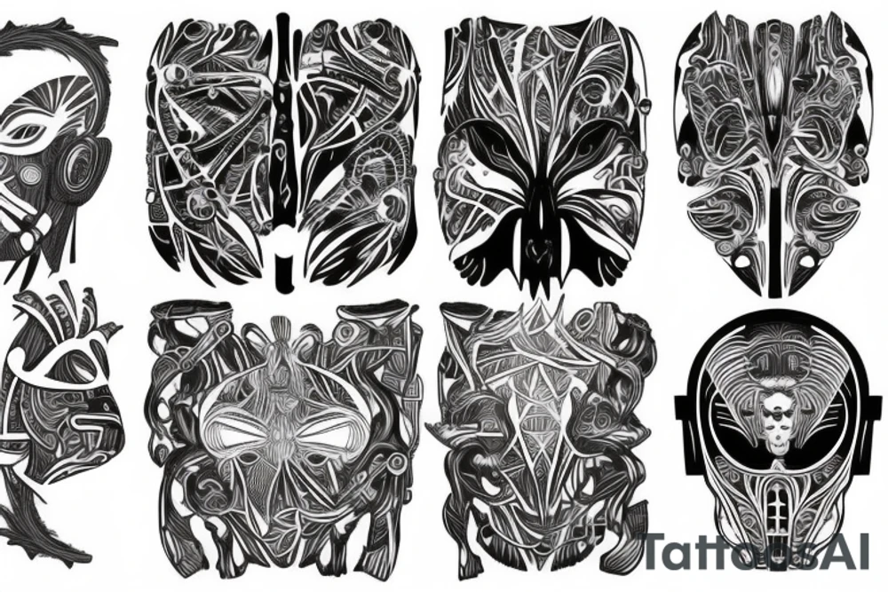 Futuristic Khoisan painting tattoo idea