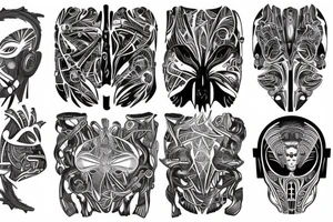 Futuristic Khoisan painting tattoo idea