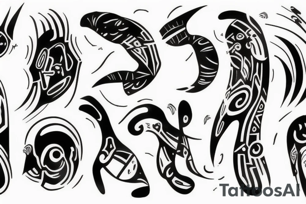 Futuristic Khoisan painting tattoo idea
