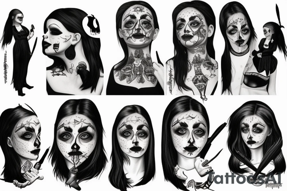 Wednesday from Addams tattoo idea