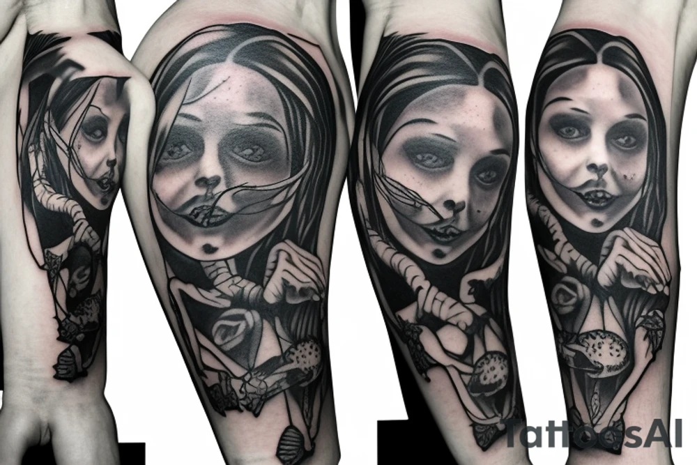 Wednesday from Addams tattoo idea