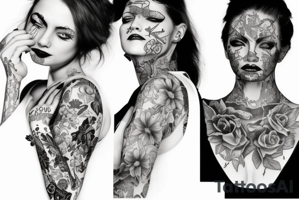 women with tattoos on her face tattoo idea