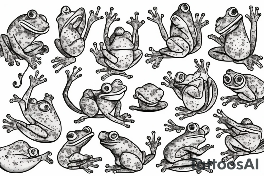 Frog peeing a galaxy tattoo idea