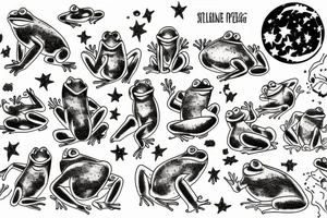 Frog peeing out a galaxy tattoo idea