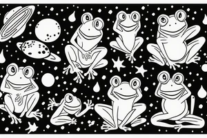 Frog pissing out a galaxy tattoo idea