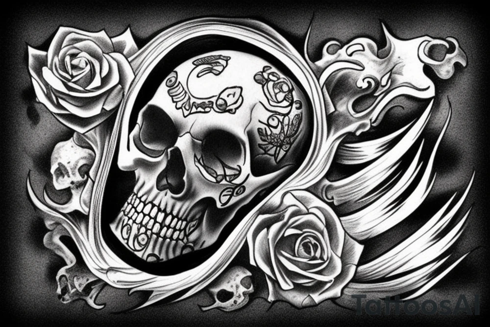 smoking gun going though a skull tattoo idea