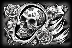smoking gun going though a skull tattoo idea
