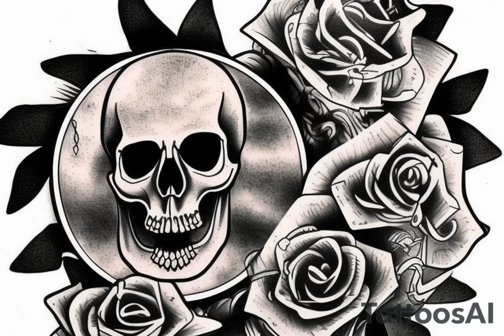 smoking gun going though a skull tattoo idea