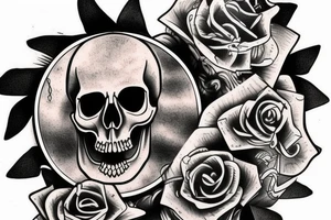 smoking gun going though a skull tattoo idea