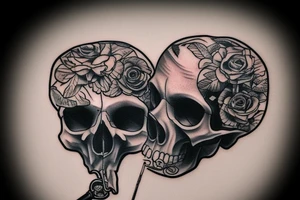 smoking gun going though a skull tattoo idea