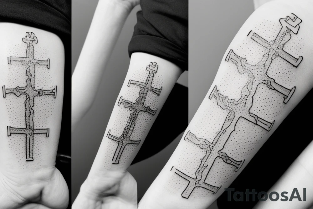 Poison dart frog, tree frog, chemical structure of dopamine, an Erlenmeyer flask, and a simple Christian cross tattoo idea