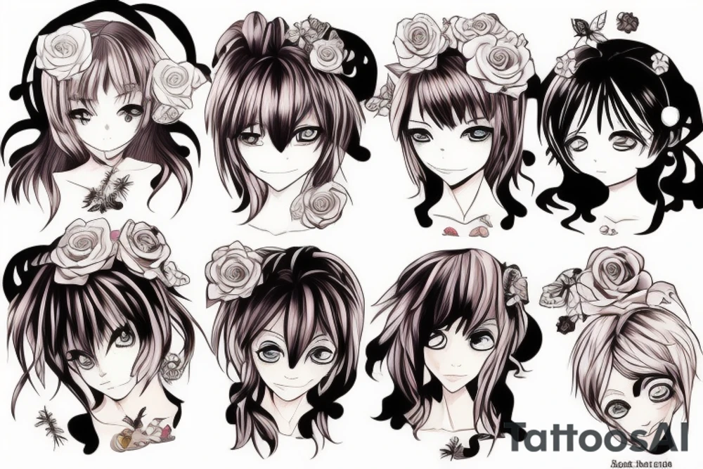 funny anime girl tattoo idea