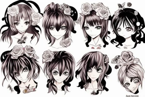 funny anime girl tattoo idea