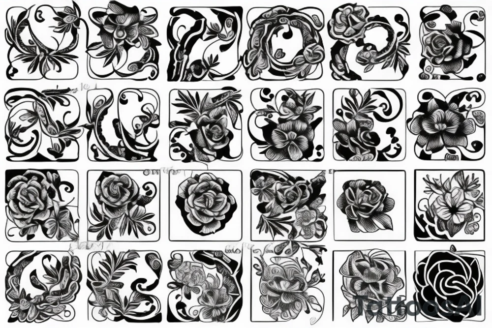 Flowers and snake tattoo idea