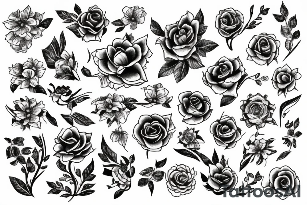 Flowers and snake tattoo idea