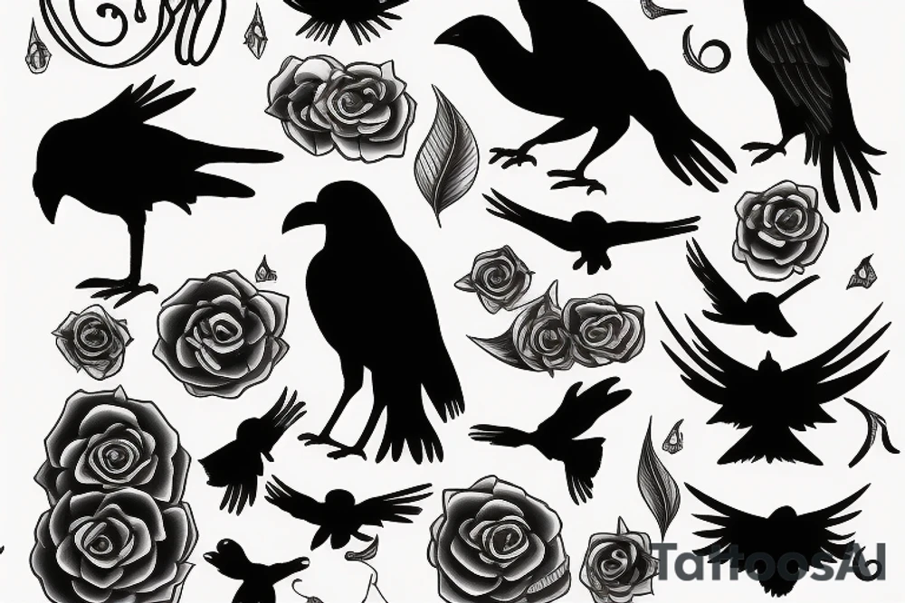 a black crow tattoo idea