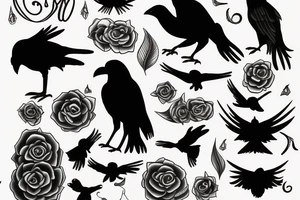 a black crow tattoo idea