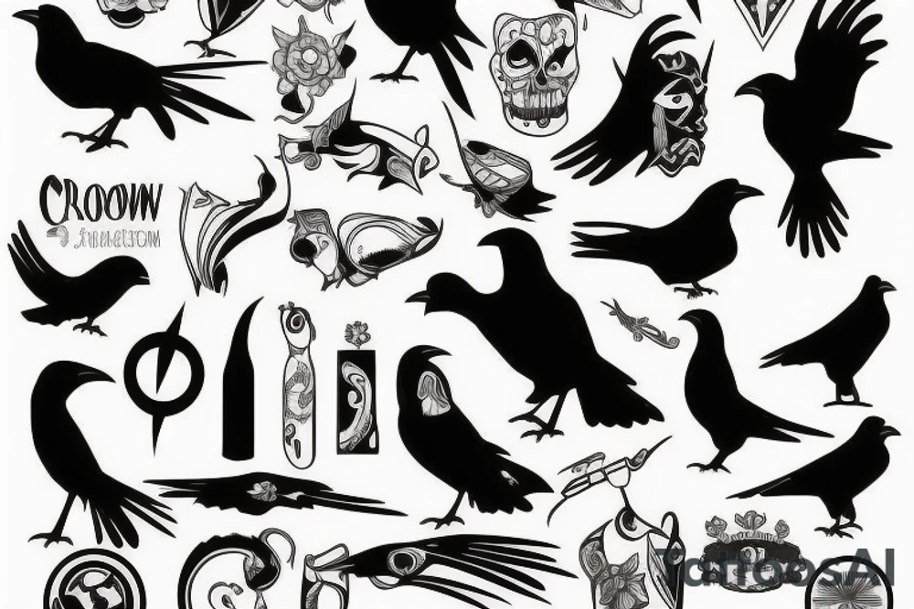 a black crow tattoo idea