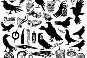 a black crow tattoo idea