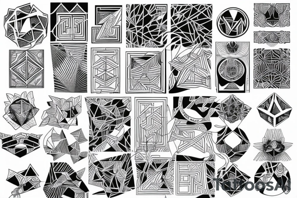 Wrapped around geometric tattoo idea