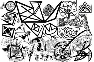 Wrapped around leg geometric tattoo idea