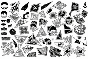 Wrapped around leg geometric tattoo idea