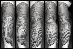 Wrapped around leg geometric snake tattoo idea