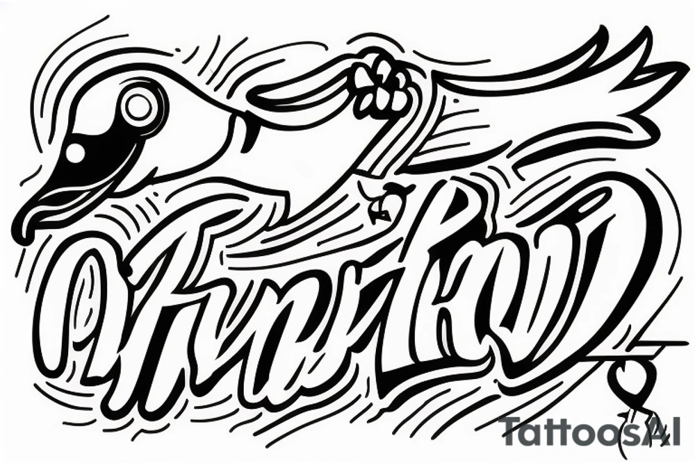 A duck drinking a cocktail tattoo idea