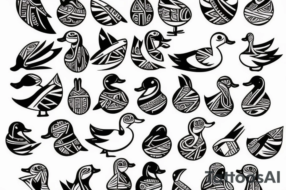 A duck drinking a cocktail tattoo idea