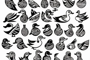 A duck drinking a cocktail tattoo idea