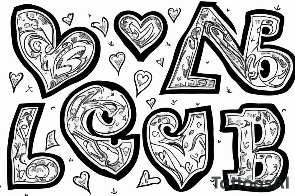Heart with the Letter L in it tattoo idea