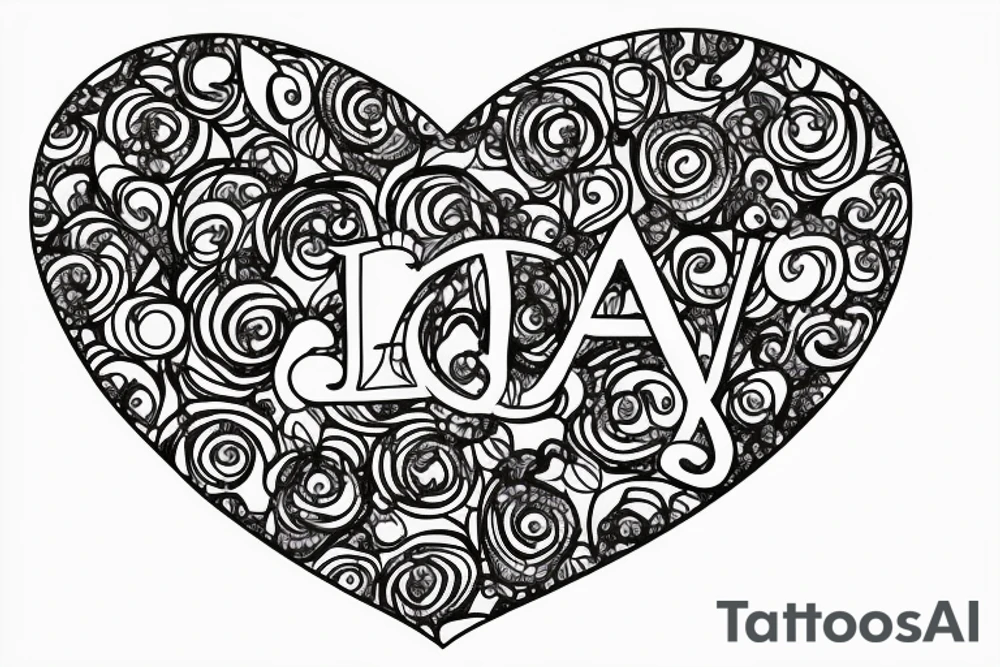 Heart with the Letter L in it tattoo idea