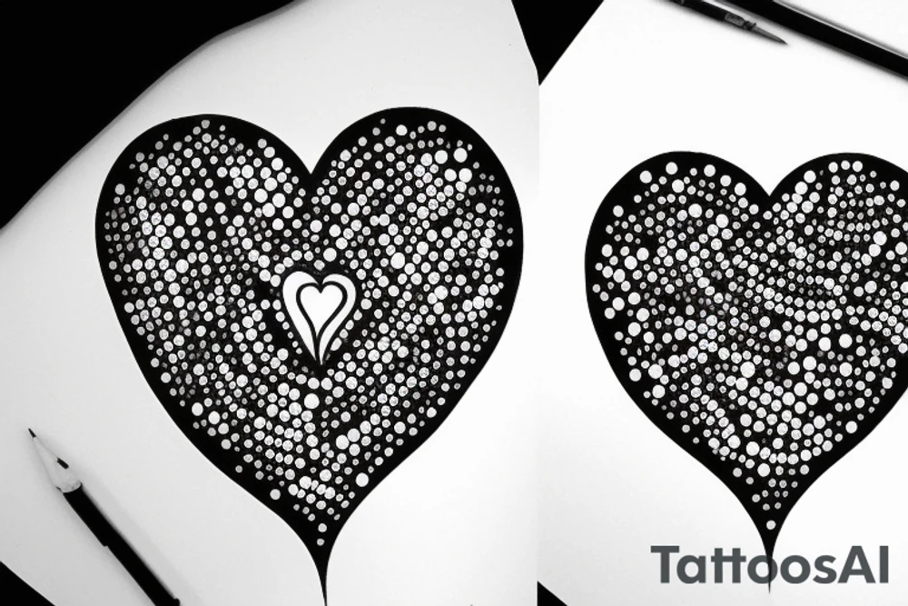 Heart with sparkles tattoo idea