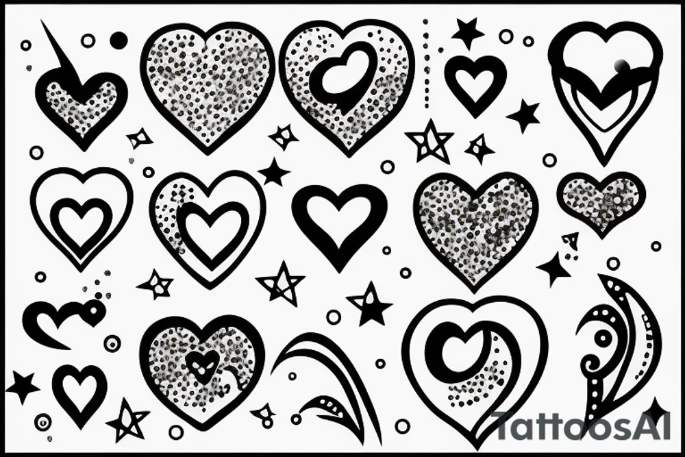 Heart with sparkles tattoo idea