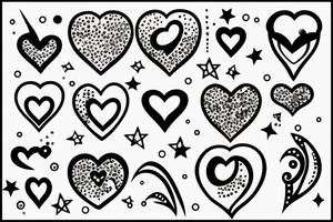 Heart with sparkles tattoo idea