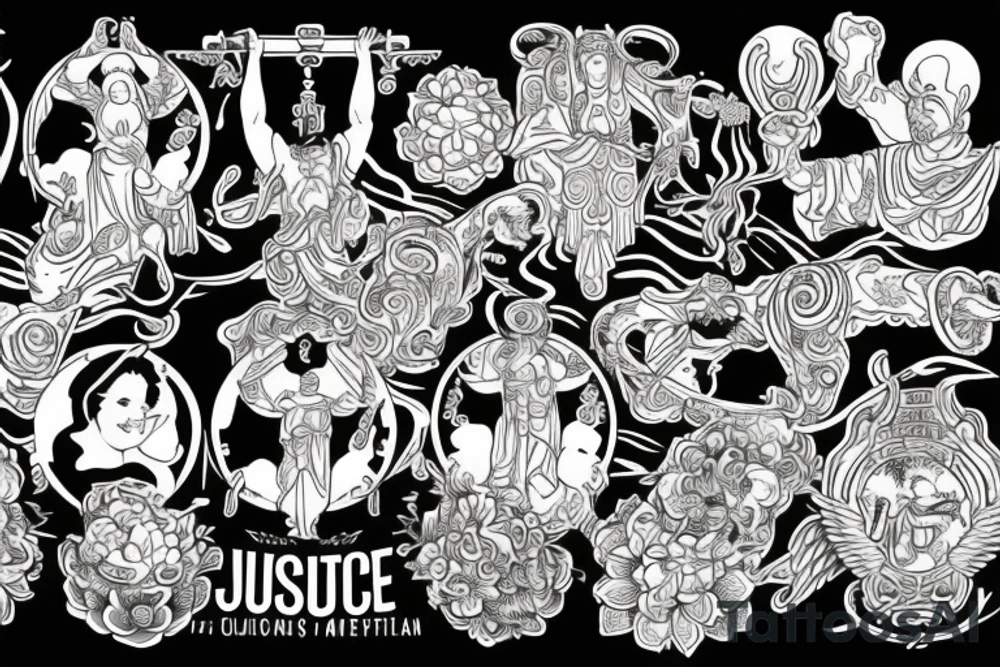 Stoic Virtues: Courage, Temperance, Justice, Wisdom tattoo idea