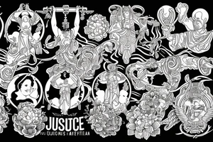 Stoic Virtues: Courage, Temperance, Justice, Wisdom tattoo idea