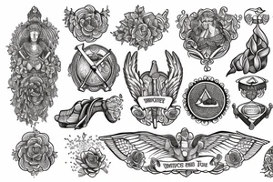 Stoic Virtues: Courage, Temperance, Justice, Wisdom tattoo idea