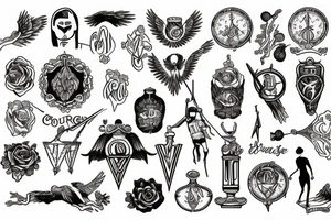 Courage, Temperance, Justice, Wisdom tattoo idea
