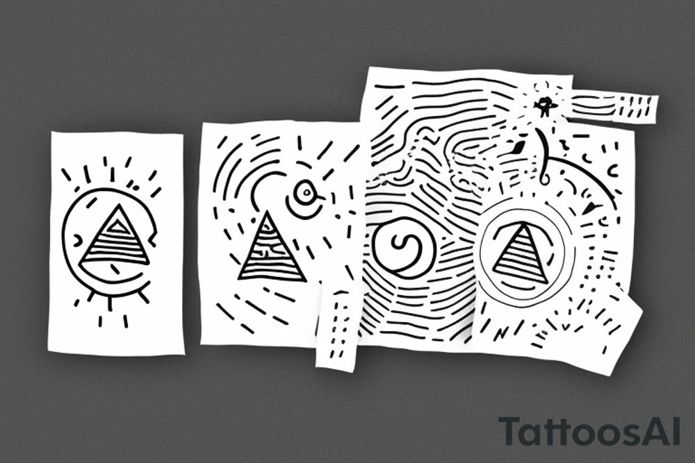 Mountain Range with sun tattoo idea